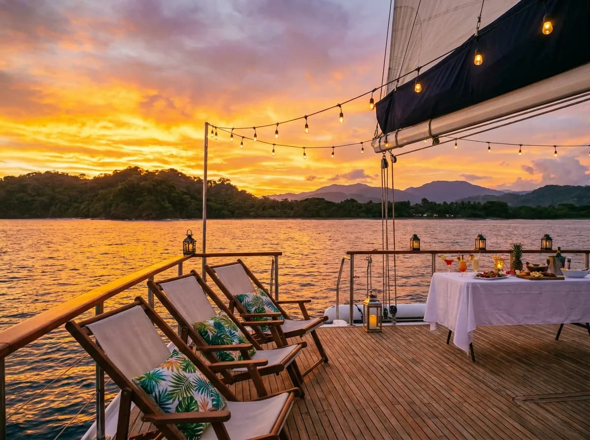 Costa Rica Wedding - Private catamaran cruise for wedding party