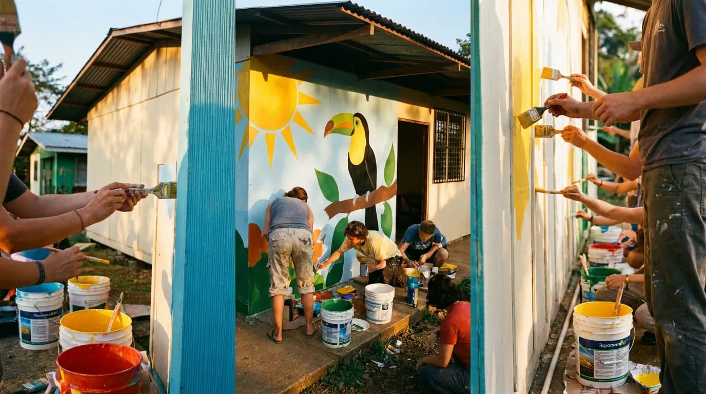 Mission trip group in Costa Rica